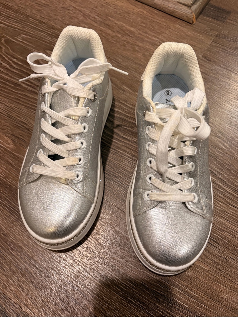Women’s Metallic Silver Casual Sneakers